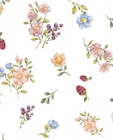 French Terry Watercolor Flowers