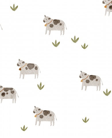 Waterproof fabric cows on white background