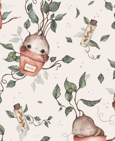 French Terry plants and animals in pots