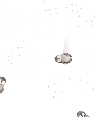 French Terry a group of penguins on a white background