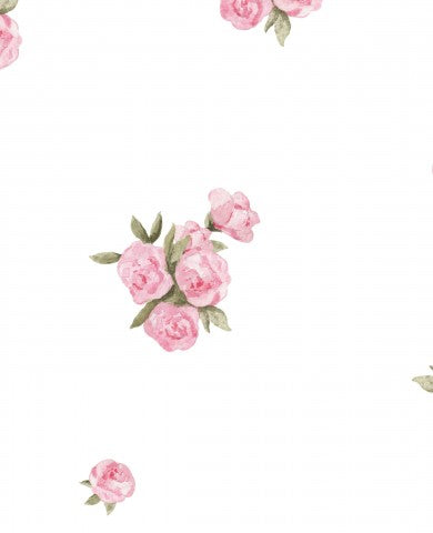 Wasserdichter Stoff rosa Rosen auf weißem Hintergrund