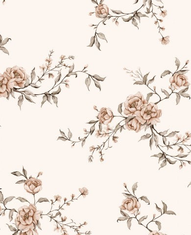 Rib jersey flowers on beige background