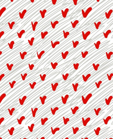 SoftShell red hearts on white background