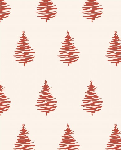 Waterproof fabric red Christmas trees