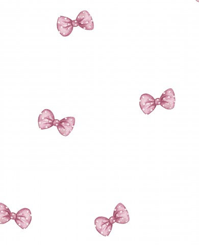 French Terry pink bows on white background