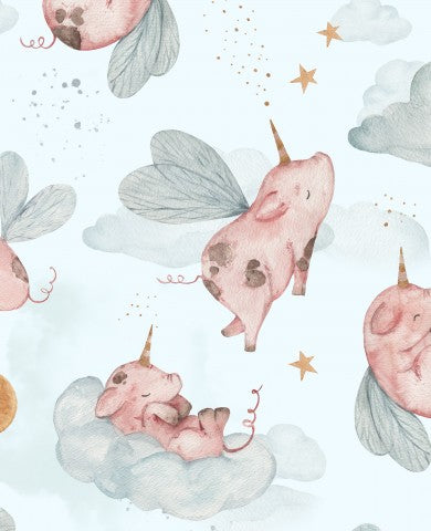 SoftShell lyserøde grise flyver på himlen