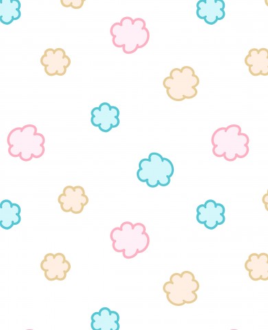 Waterproof fabric colorful clouds on white background