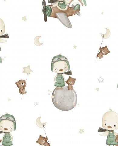 Des ours en peluche French Terry et un avion