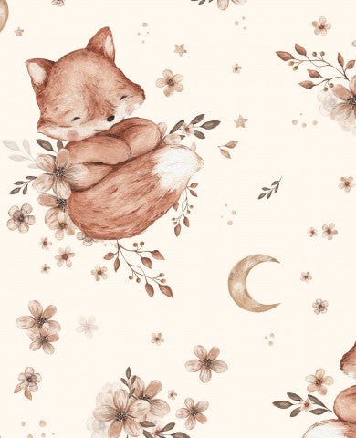 Waterproof fabric foxes and flowers