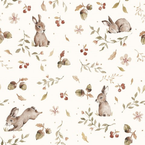 Satin cotton rabbits and berries