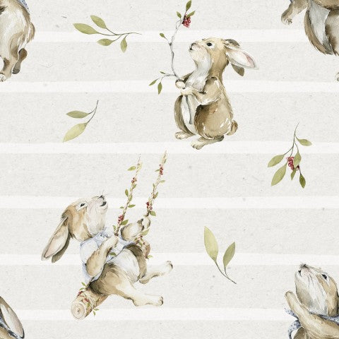 Muslin bunnies and flowers
