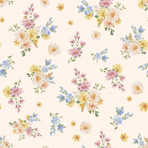 Satinbomull en bild av ett blommigt tapetmönster