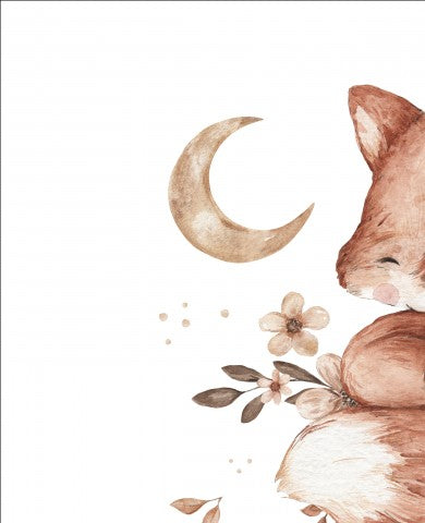 Panama a watercolor of a sleeping fox with flowers