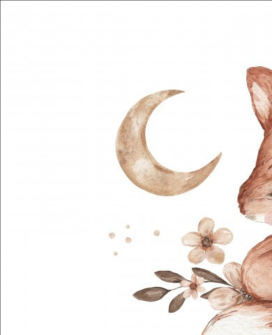 Jersey a watercolor of a fox and a crescent moon