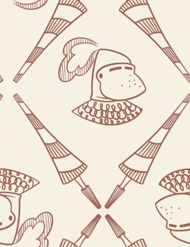 Canvas Baumwolle Knight and Lance red - Farbiges Baumwollcanvas für trendy Nähprojekte, ideal für Tischdecken, Kissen und Taschen. Rote Baumwolle mit leuchtend