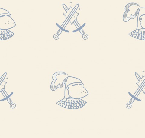 Jersey pattern of a knight with sword and shield
