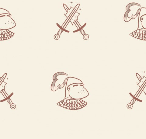 Rib Jersey knight helmet and swords