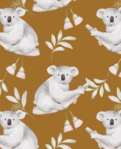 Jersey ein Bild von Koalas auf einem braunen Hintergrund