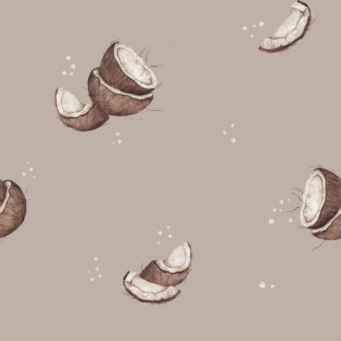 Ribjerseymønster af kokosnødder på beige baggrund