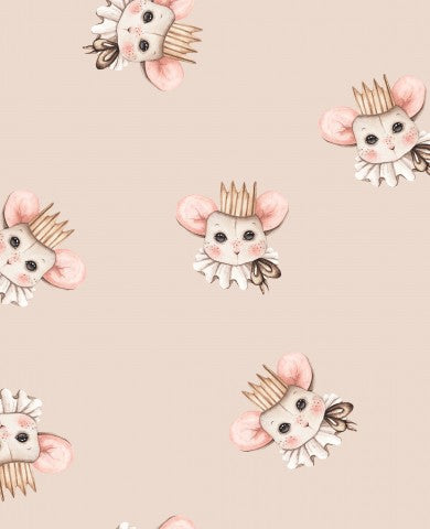 Souris de Jersey portant des couronnes sur fond beige