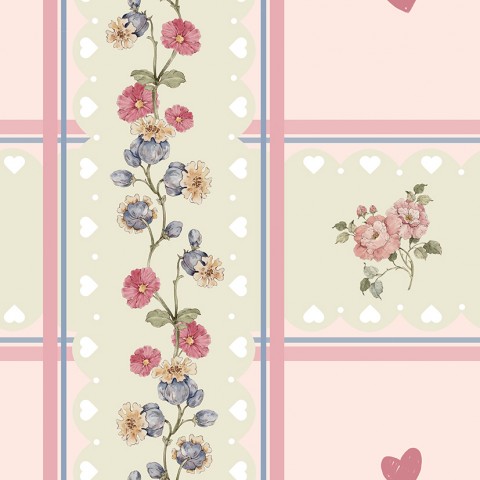 Fiori e cuori in raso di cotone