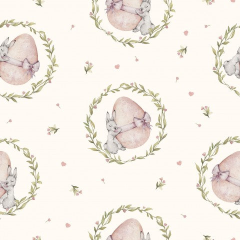 Waterproof fabric watercolor Easter bunnies