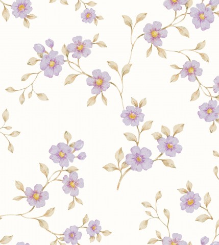 Jersey purple flowers and leaves on a white background