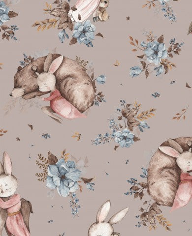 Waterproof fabric bunnies and flowers