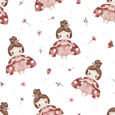 Waterproof fabric cute little ladybugs and flowers