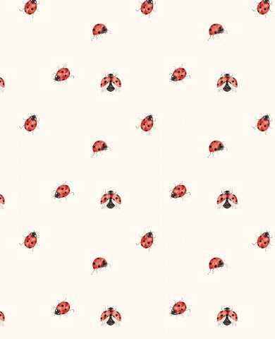 Canvas Baumwolle Ladybugs cream: Weiche und glatte Baumwoll-Meterware für Damenmode-Näherei, ideal für trendy Kleidungsstücke und Accessoires - 100% Baumwolle,