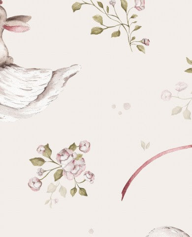 Jerseyankor och blommor på beige bakgrund