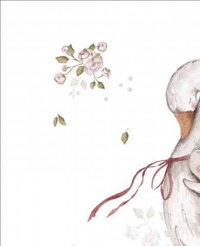 SoftShell a watercolor of a duck with a red bow