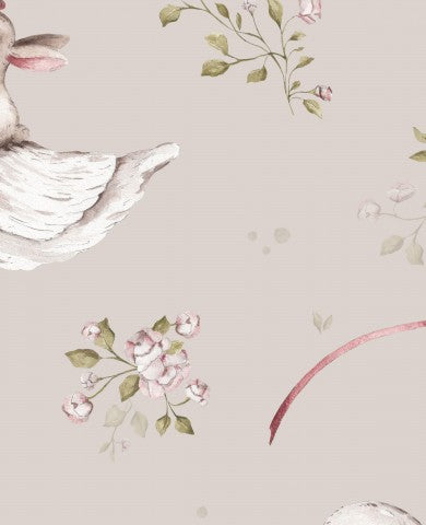 Jersey white and pink birds and flowers