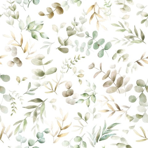 SoftShell watercolor pattern with eucalyptus leaves