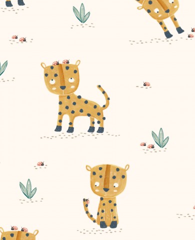 Satin cotton leopard print on a white background