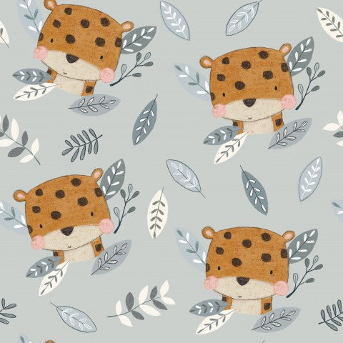 Panama cute leopard and leaves