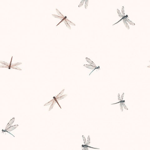 Cuciture dal fascino naturale: Tela di cotone crema libellula-farfalla, 100% cotone, al metro per cucire, ideale per abbigliamento e accessori, colori naturali in