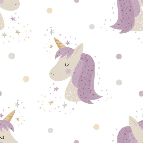 Waterproof fabric unicorn head on white background