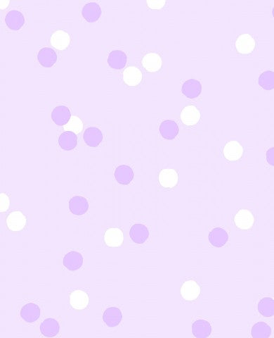 French Terry a purple and white polka dot pattern background
