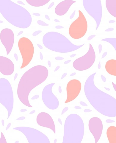 Tessuto impermeabile con un'immagine di un motivo paisley rosa e viola