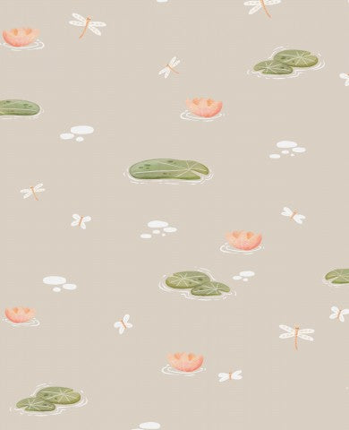 Waterproof fabric water lilies and dragonflies