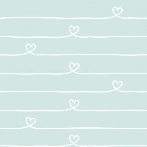 Rib jersey hearts on light blue background