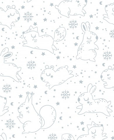 Muslin cute animals and snowflakes