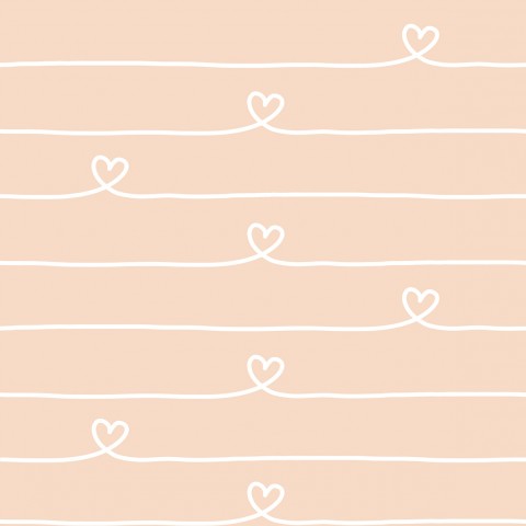 French Terry hearts on a peach background