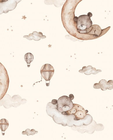 Musselin Teddybären auf dem Mond und Wolken