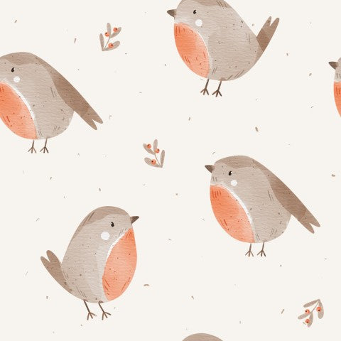 Panama robin on beige background