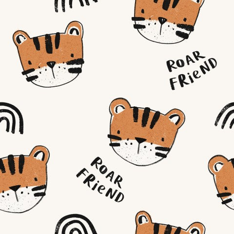 SoftShell avec un visage de tigre et l'inscription « Roar Friend »