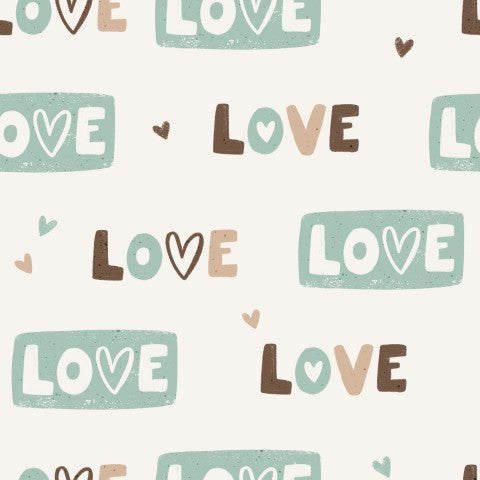 Mussola con le parole "amore" e "cuori"