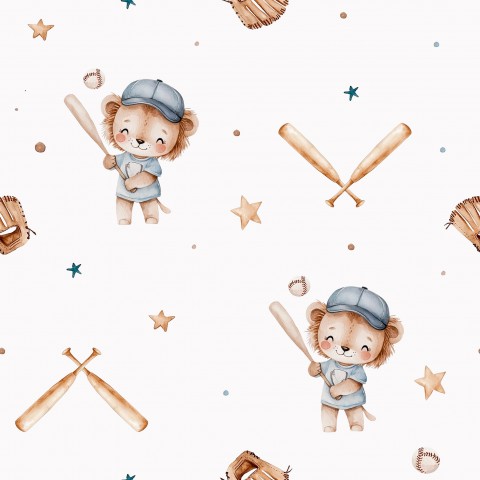 Tela da cucito per il tuo prossimo leone di cotone! La nostra tela è ideale per cucire partite di baseball o altri motivi sportivi su cotone al 100%.