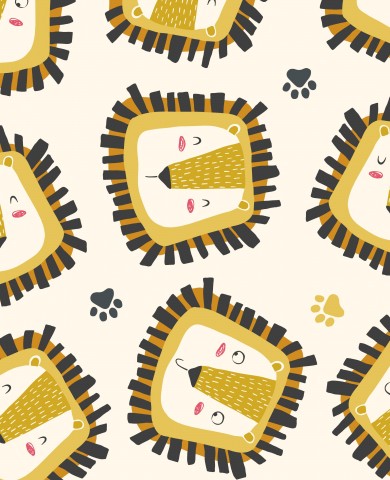 Tissu imperméable avec de jolies têtes de lion